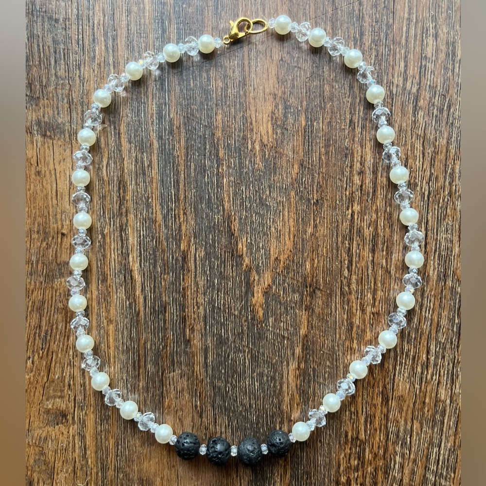 Lava bead essential oil necklace